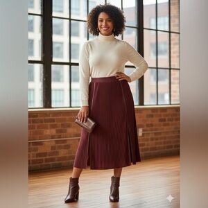 Marc New York Andrew Marc Rich Wine Pencil Skirt XL With Slit NWT